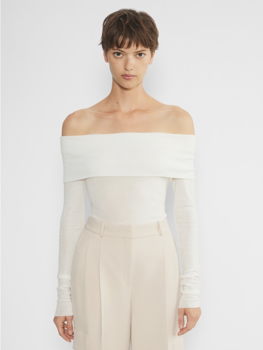 Aritzia Light Birch Streamline Top